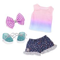 Conjunto de 4 peças Doll Clothes Glitter Girls Starry Outfit de 14 polegadas