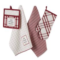 Conjunto de 4 peças Kitchen Collection DII Home Sweet Farmhouse vermelho Conjunto de 4 peças Kitchen Collection DII Home Sweet Farmhouse vermelho