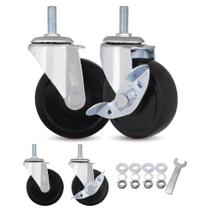 Conjunto de 4 peças pesadas Caster Wheels AXL de 3 polegadas com freio branco Conjunto de 4 peças pesadas Caster Wheels AXL de 3 polegadas com freio branco