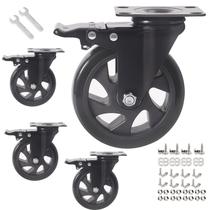 Conjunto de 4 peças pesadas com freio Caster Wheels YAEMIKY de 5 polegadas