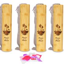 Conjunto de 4 pequenos tubos de urna de dispersão de bambu para cinzas humanas Conjunto de 4 pequenos tubos de urna de dispersão de bambu para cinzas humanas