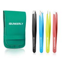 Conjunto de 4 Pinças de Aço Inoxidável iBuneerly com Estojo de Viagem