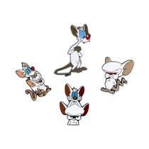 Conjunto De 4 Pins De Metal Esmaltados Engraçados De Gato Branco Malvado Para Mochilas E Acessórios