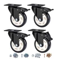 Conjunto de 4 polegadas Caster Wheels CLOATFET Heavy Duty de 4 polegadas com freio Conjunto de 4 polegadas Caster Wheels CLOATFET Heavy Duty de 4 polegadas com freio