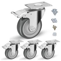 Conjunto de 4 polegadas Caster Wheels CLOATFET Heavy Duty de 4 polegadas com freio Conjunto de 4 polegadas Caster Wheels CLOATFET Heavy Duty de 4 polegadas com freio