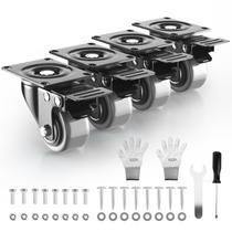Conjunto de 4 polegadas Caster Wheels WOZESEIK Heavy Duty de 2 polegadas com freio Conjunto de 4 polegadas Caster Wheels WOZESEIK Heavy Duty de 2 polegadas com freio