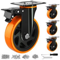 Conjunto de 4 polegadas Caster Wheels YUPEZOP de 6 polegadas com freio de 1360 kg de capacidade Conjunto de 4 polegadas Caster Wheels YUPEZOP de 6 polegadas com freio de 1360 kg de capacidade