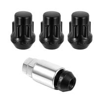 Conjunto De 4 Porcas De Segurança Pretas M12 X 1.5 Com Extremidade Fechada E Chave Hexagonal Dupla Conjunto De 4 Porcas De Segurança Pretas M12 X 1.5 Com Extremidade Fechada E Chave Hexagonal Dupla