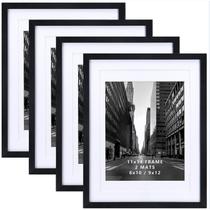 Conjunto de 4 porta-retratos Giftgarden pretos 11x14 com tapetes Conjunto de 4 porta-retratos Giftgarden pretos 11x14 com tapetes