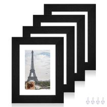 Conjunto de 4 porta-retratos Hongkee, 5x7 com tapete ou 4x6 sem tapete Conjunto de 4 porta-retratos Hongkee, 5x7 com tapete ou 4x6 sem tapete