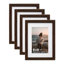 Conjunto de 4 porta-retratos KINLINK Black 6x8 para 4x6 com tapete