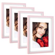 Conjunto de 4 porta-retratos LBECUA rosa 8x10 com ou sem tapete Conjunto de 4 porta-retratos LBECUA rosa 8x10 com ou sem tapete