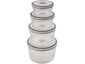 Conjunto De 4 Potes Electrolux Herméticos Plástico Redondo Conjunto De 4 Potes Electrolux Herméticos Plástico Redondo