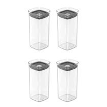 Conjunto de 4 Potes Herméticos Block Natural 340ml - Ou