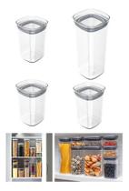 Conjunto De 4 Potes Herméticos Porta Alimentos Mantimentos