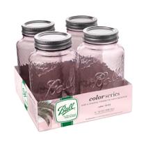 Conjunto de 4 Potes Mason Ball Vintage em Vidro Rosa 946ml Conjunto de 4 Potes Mason Ball Vintage em Vidro Rosa 946ml