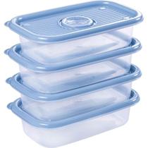 Conjunto de 4 Potes Retangulares Pop, Plasútil Conjunto de 4 Potes Retangulares Pop, Plasútil