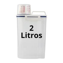 Conjunto de 4 Potes Versáteis e Resistentes Cozinha 2L com Tampa Medidora