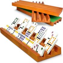 Conjunto de 4 prateleiras de dominó de madeira Domino Holders Queensell