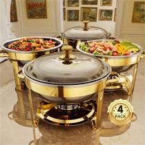 Conjunto de 4 pratos de atrito KScocina 5L em aço inoxidável dourado