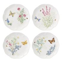 Conjunto de 4 pratos de sobremesa Lenox Butterfly Meadow Herbs 23 cm Conjunto de 4 pratos de sobremesa Lenox Butterfly Meadow Herbs 23 cm