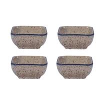 Conjunto De 4 Pratos Quadrados De Cerâmica Japonesa Vintage Para Molhos, Temperos, Molho De Soja E Conjunto De 4 Pratos Quadrados De Cerâmica Japonesa Vintage Para Molhos, Temperos, Molho De Soja E