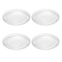 Conjunto de 4 Pratos Sobremesa de Cristal Pearl 20cm - Wolff