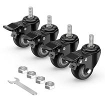Conjunto de 4 pretos com fecho total Caster Wheels HOLKIE Stem de 5 cm Conjunto de 4 pretos com fecho total Caster Wheels HOLKIE Stem de 5 cm