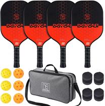 Conjunto de 4 Raquetes de Pickleball YC DGYCASI - Fibra de Carbono