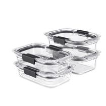 Conjunto de 4 Recipientes de Vidro Rubbermaid Brilliance - Armazenamento de Alimentos