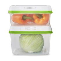Conjunto de 4 Recipientes Rubbermaid FreshWorks para Armazenamento de Alimentos