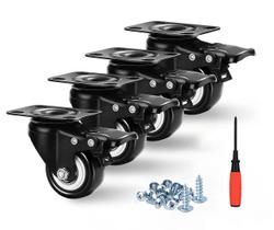 Conjunto de 4 rodas Caster Wheels Moogiitools de 5 cm com freios de 150 kg Conjunto de 4 rodas Caster Wheels Moogiitools de 5 cm com freios de 150 kg