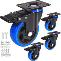 Conjunto de 4 rodas Caster Wheels para serviços pesados com freio de 1000 kg de carga