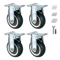 Conjunto de 4 rodas Caster Wheels PLOZEC de 2,5 polegadas Heavy Duty No Noise