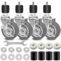 Conjunto de 4 rodas de mesa de preparação com freio de 4 polegadas para mesa de trabalho em aço inoxidável Conjunto de 4 rodas de mesa de preparação com freio de 4 polegadas para mesa de trabalho em aço inoxidável