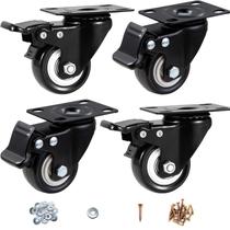 Conjunto de 4 rodízios de poliuretano preto ASRINIEY para serviços pesados