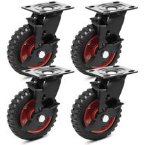 Conjunto de 4 Rodízios Industriais Humagineer com Rodas de Borracha 15 cm Conjunto de 4 Rodízios Industriais Humagineer com Rodas de Borracha 15 cm