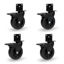 Conjunto de 4 Rodízios Laterais de Ferro Industrial de 3"