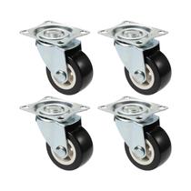 Conjunto de 4 Rodízios Resistentes para Móveis - PVC, Giratórios e Silenciosos