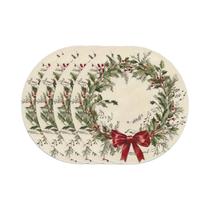 Conjunto De 4 Sousplats De Natal Com Frutos De Azevinho VIKAMA Utensílios De Mesa Para Reuniões E