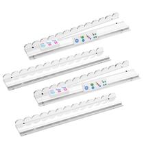 Conjunto de 4 Suportes para Mahjong em Acrílico Transparente de 44 cm com Empurradores Conjunto de 4 Suportes para Mahjong em Acrílico Transparente de 44 cm com Empurradores