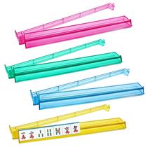 Conjunto de 4 suportes para mahjong Jibrelxion com empurradores, 44,7 cm, acrílico