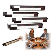 Conjunto de 4 suportes para peças de mahjong em acrílico 44 cm efeito casco de tartaruga