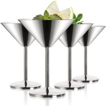 Conjunto de 4 Taças de Martini Peohud 240ml Aço Inoxidável