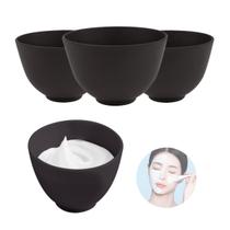 Conjunto de 4 Taças de Silicone Fercaish para Máscara Facial - Preta