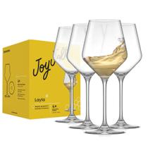 Conjunto de 4 Taças de Vinho Branco JoyJolt Layla 400ml Transparente Conjunto de 4 Taças de Vinho Branco JoyJolt Layla 400ml Transparente