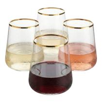 Conjunto de 4 Taças de Vinho RAKLE Avantgarde 425ml com Borda Dourada Conjunto de 4 Taças de Vinho RAKLE Avantgarde 425ml com Borda Dourada