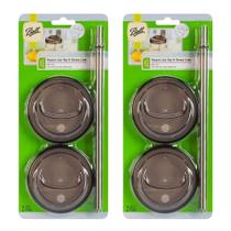 Conjunto de 4 Tampas com Bico e Canudo Ball - Cinza Conjunto de 4 Tampas com Bico e Canudo Ball - Cinza