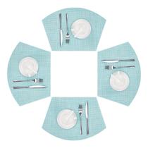 Conjunto de 4 tecidos de vinil azul da Placemat SHACOS Wedge Conjunto de 4 tecidos de vinil azul da Placemat SHACOS Wedge