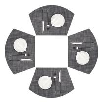 Conjunto de 4 tecidos de vinil cinza escuro da Placemat SHACOS Wedge